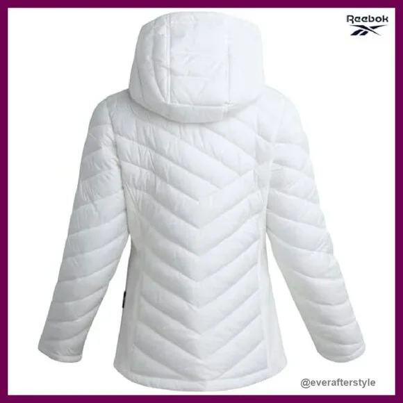 Midweight Quilted Puffer Jacket Full Zip Hooded Winter Coat Chic Versatile